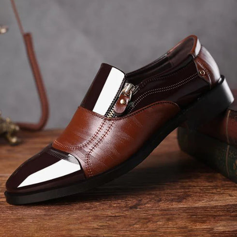 Elegant Slip-On Formal Dress Shoes for Men - Plus Size Pointed Toe Wedding and Business Casual Footwear